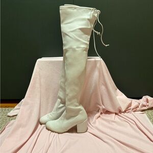 Stuart Weitzman White Over-the-Knee Boots